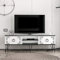Homidea Milestone TV-Bänke & Lowboard - TV-Ständer mit Metallbeinen im rustikalen Design (Weiß/Schwarz)