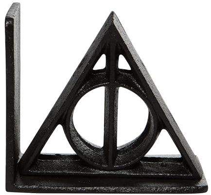 ENESCO Wizarding World of Harry Potter Deathly Hallows Libri titolari fermali, Metallo, Nero, 5.25 inch