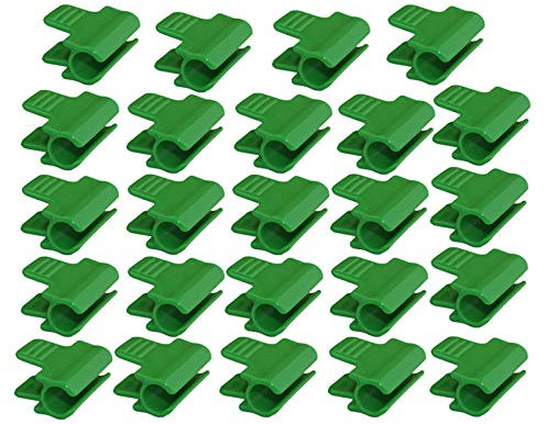 RSTYS 24 Stück Gewächshaus-Rohrschellen, Bauernhof-Kunststoff-Klemmen, Gewächshaus-Folien-Klemmen für 16 mm Pflanzpfähle, Folienreihe Abdecknetz, Tunnel-Clip für Gewächshäuser, Rahmenunterstände