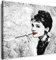 Julia-Art Bilder - Audrey Hepburn Leinwandbild - 80x80cm Wandbild - Film Retro Model Kunstdruck Fertigbild sofort aufhängbar