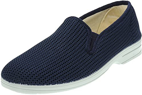 Calzados Romero ALCALDE - Zapatilla Rejilla Nailon de Hombre - Para Casa y Calle - Transpirable. Primavera Verano. Piso Goma - ANCHO ESTÁNDAR - Modelo 25. Marino talla 43