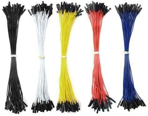 BGTXINGI 150Pcs 5 Colors 1Pin 2.54mm Female to Female Breadboard Jumper Wire PVC Soldering Brushless Motor Double-end Tinning Connector Cable(PCB Jump Circuit Board Cable Wire Set) 200mm