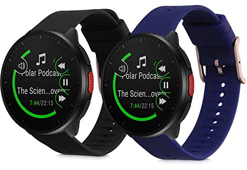 kwmobile 2x Sportarmband kompatibel mit Polar Ignite 3 / Ignite 2 / Unite/Pacer Armband - Fitnesstracker Band Set aus TPU Silikon