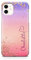 iCaseDesigner Personalised Agate Watercolour Marble Name with Heart Phone Case Compatible with iPhone 11-23. Ombre Sunrise Vertical Name