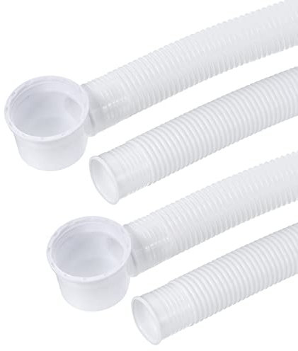 sourcing map Badewannen-Ablaufrohr, erweiterbar, 75 cm, flexibler Ablaufschlauch für Badezimmer, Dusche, Weiß, 2 Stück