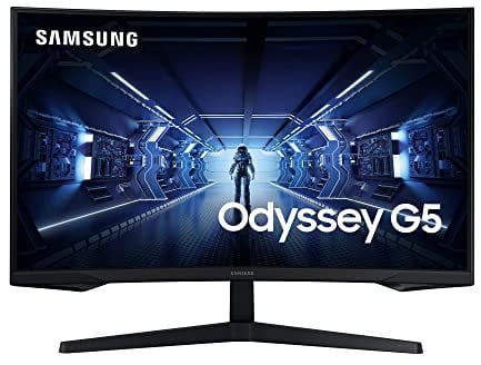 Samsung Odyssey G5 Curved Gaming Monitor C27G54TQBU, 27 Zoll, VA-Panel, WQHD-Auflösung, AMD FreeSync Premium, 1 ms (MPRT) Reaktionszeit, Bildwiederholrate 144 Hz, Schwarz