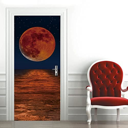 stickers paroi de douche 40x120cm(15.74 inches * 47.24 inches) Sticker Porte Trompe l'oeil Effect 3D Intérieure Muraux PVC Stickers pour Décoration Mur Salon Cuisine Chambre Salle de Bain