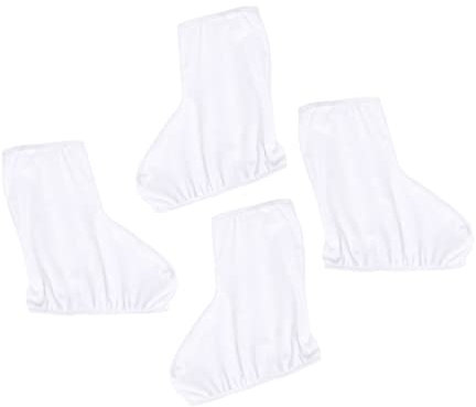 INOOMP Rolle 2 Paar Schlittschuhabdeckungen Schlittschuhhüllen Für Kufen Aufbewahrungstasche Für Skateschuhe Rollschuhschutz Schlittschuhe Warm Lieferungen Samt Kind rutschfest Weiß