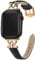 mxiixnai Leather Strap Compatible with Apple Watch Straps 41mm 40mm 42mm 38mm Women, Slim Thin Leather Replacement Strap for iWatch Bands Series 10 9 8 7 6 5 4 3 2 1 SE,Lizard Black/Gold