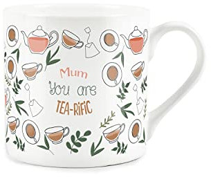 Purely Home Tea-rific Mum Mug - Fine Bone China White Coffee/Tea Present Gift