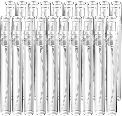WOOWAIR 24 Stück Mini 10 ml Feinnebel Sprühflasche Parfümzerstäuber Sprühflasche Transparent Glas Reise Leer Nachfüllbare Zerstäuber Sprühflaschen für Körperpflege Flüssigkeit, Kosmetik, Parfüm