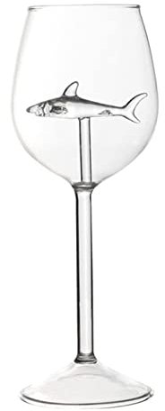 Leeadwaey 300 ml transparente Hai-Weingläser für Weihnachten, Geburtstag, transparent