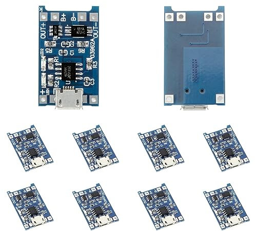 Modulo Caricabatteria Al Litio 5V 1A Scheda di Ricarica Batteria al Litio Micro USB con Funzione di Protezione 10 Pezzi