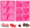 2 Pièces Moule Silicone Coeur Antiadhésif - 6 Cavités pour Gâteaux, Gelée, Muffins, Petits Gâteaux - Rose
