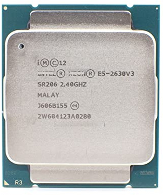 MovoLs CPU Compatible con Xeon E5 2630 V3 Procesador SR206 2.4Ghz 8 Core 85W Socket LGA 2011-3 CPU E5 2630V3 Mejorar la Velocidad de ejecución de la computador