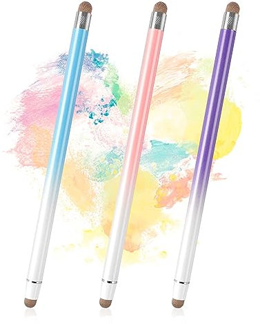 3 Penne Touch Pen per tutti i tablet tablet penna compatibile con tutti i telefoni cellulari/tablet come iPhone iPad Samsung Surface Xiaomi Google Motorola ecc (blu + viola + rosa)