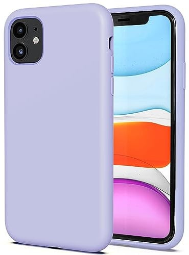 TAXXOE Silicone Case with iPhone 11 Case Soft Ultra Slim Protective Shockproof Liquid Silicone Phone Case,Anti-Scratch Microfiber Lining,6.1 inch-Lilac