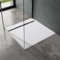doporro Receveur de Douche Design Ultra Plat 4 cm Bac à Douche Carré en Solid Surface Blanc Mat Geoma04 90x90x4 cm avec Bonde AL02