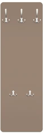 Bilderwelten Garderobe Unifarben 105cm x 34cm Einfarbig Beige Modern Garderobenhaken Garderobenpaneel Flurgarderobe Flur-Möbel Wandgarderobe Holz