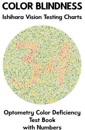 Color Blindness Ishihara Vision Testing Charts Optometry Color Deficiency Test Book With Numbers: Plate Diagrams for Monochromacy Dichromacy ... Optometrist Ophthalmologist Eye Doctor