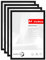 HIMEETIME® 4x Bilderrahmen A4 21x30 cm Schwarz Metall Rahmen,Dokumentenrahmen 21x29,7 cm Klein Collage, Metallrahmen Alu-Bilderrahmen Aluminium, Picture Frame A4 Fotorahmen