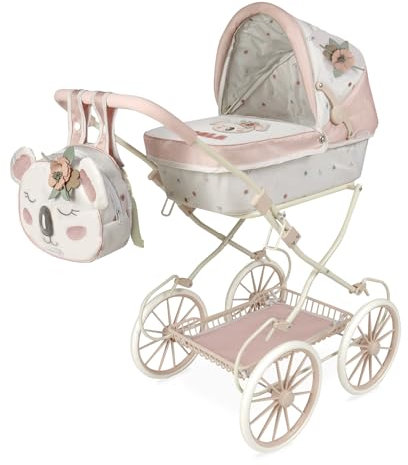 Poussette de Poupées Koala Pliable DeCuevas 80079, Blanc et Rose, 20x16x31 in