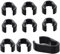 CORHAD 10pcs Plastic Microphone Stand Cable Clips Flexible Clamp for Mic Cable Management Universal for Ktv Stage and