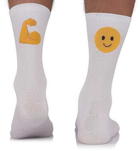 TODO Calze da ciclismo uomo e donna, traspiranti, per bici da corsa, calze da ciclismo, da uomo, con motivo anche calze da corsa., Con - emozioni positive, 47-50