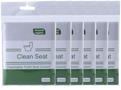 60pcs Flushable Paper Toilet Seat Covers, disposable Toilet Seat Covers for Travel, Pocket Size Hygienic Toilet Seat Covers