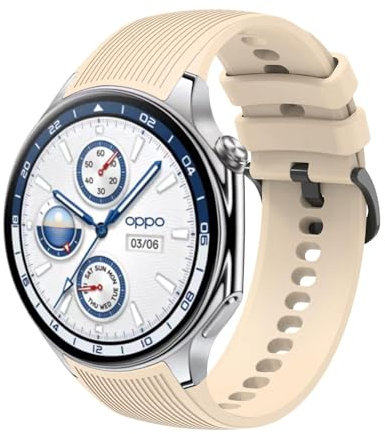 GIOPUEY Armband Kompatibel mit OnePlus Watch 3/2/2R, Weiches Silikon Armband [Verschleißfest] [Atmungsaktiv] Ersatzarmband - beige