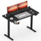FitStand 110x60cm Electric Standing Desk ONE PIECE Desktop Sit Stand Table Height Adjustable Desk Computer Desk PC Desk With Hooks and Memory Smart Pannel Suitable For Office And Home- Black