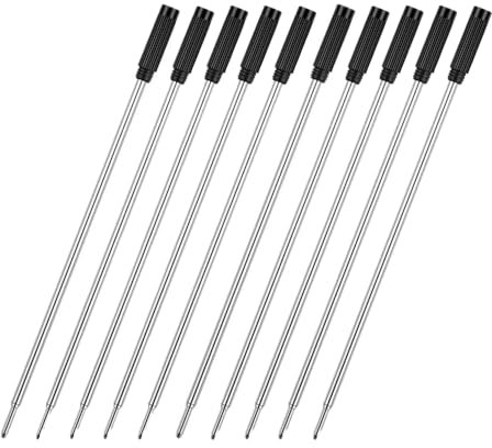 MengRan Kugelschreiberminen für Drehstifte, 11,6 cm, mittlere Spitze, kompatibel mit Cross Pen Nachfüllminen (8513), 10 Stück, schwarze Tinte
