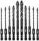 UBESTHS Fliesenbohrer 10 tlg.Glasbohrer Steinbohrer Bohrer Set mit Sechskantschaft Universalbohrer für Metall Ziegel Glas Kunststoff Holz