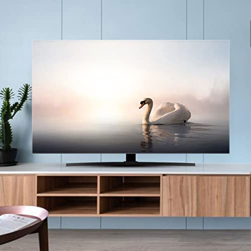 Chinesische Schwan/lila Romantische Landschaft Tv -stoff/computer Cover Desktop/wandhänge/gebogener Bildschirm/cover Wohnzimmer/heimdekoration Umweltschutz Tv -cover Ab(Size:80IN(188x110cm),Color:C)