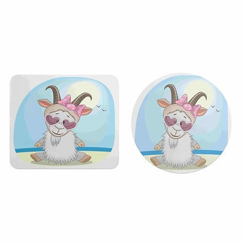 EHOMERY Mauspad Farbig Mousepad Lang Netter Cartoon Für Kinder Weißes Mauspad Klein Mousepad Orientteppich Für Die Schreibtischdekoration - 2 Pack [20x24 cm and Dia 20 cm]