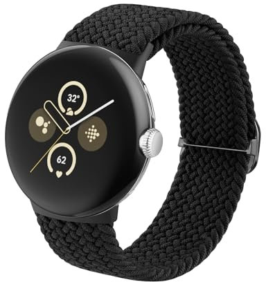 SimpleThings Geflochtene Armbänder für Google Pixel Watch 2/3(41mm)/1 Armband, Verstellbare Atmungsaktive Sportschlaufe Nylon für Pixel Watch Armband Herren Damen