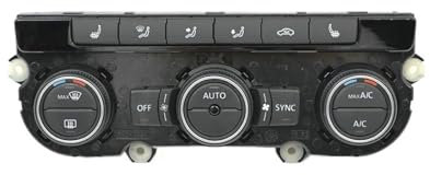 JLPOCRBJ Klimabedienteil Schalter Sitzheizung Klimaautomatik Kompatibel für VW PQ 35 Neu Tiguan CC Golf Mk6 5ND 907 044 5ND907044 (Drucktaste, Black, Automatik)