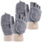 FUIPVGI 2 Paar Winterhandschuhe Fingerlose Thermo Touchscreen Handschuhe Convertible Warm für Damen und Herren Einheitsgröße (Grau)