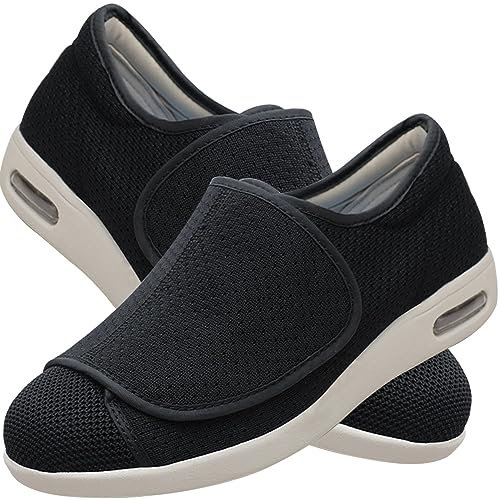 Chaussures pieds sensibles Orthopédiques Homme Chaussures Orthopédiques Femme chaussures pieds larges chaussures diabétiques pour hommes chaussures confortables pieds larges homme(Black,38 EU)