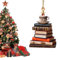 Weihnachtsbaum-förmiger Bücherregal-Anhänger, hängende Weihnachts-Buch-Baum-Ornamente, 2D-Acryl-Bibliotheks-Bücherregal-Dekoration-Ornamente für Weihnachtsbaum