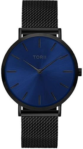 TORII Die Damenuhr Herrenuhr B38BM.NB in klassischem Marineblau.