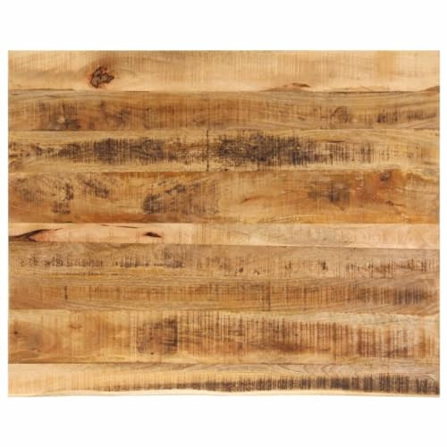 Myheimly Tischplatte, Holzplatte mit Baumkante, Massivholzplatte für Esstisch Couchtisch, Ersatztischplatte, Natur,Raues Mango-Massivholz,110 x 80 x 3.8 cm