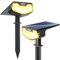 UNBON 2 Pezzi Faretti Solari a LED da Esterno, Lampade Luci Solari da Giardino Potenti 3 Modalità 32 LED IP65 Impermeabile Faretto Solare da Giardino per Cortile Vialetto Piante Alberi Luce Calda