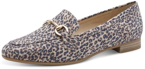 MARCO TOZZI Damen Slipper weiches Feel Me Fußbett weiches Innenfutter Vegan Vegan, beige (Leo Dune), 41 EU