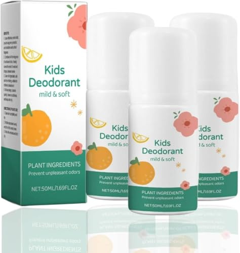 Natural Deodorant for Kids and Teens, Natural Deodorants Body Deodorant for Child, Prevent Dry Skin, Fresh and More Pleasant, Suitable for Sensitive Skin, Roll-on Deodorant for Children (3)