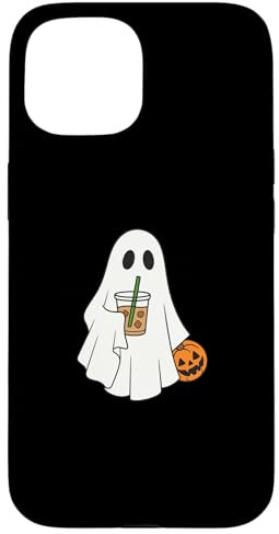Cute Halloween Ghost Iced Coffee Pumpkin Jack O’Lantern Hülle für iPhone 15