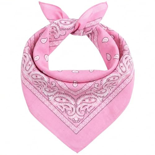 AURAE Bandana Rose - 100% Coton & Fibres Naturelles - Foulard Rose Sans Polyester - Qualité Supérieure - Doux, Durable et Lavable en Machine - Bandana Homme - Unisexe et enfants