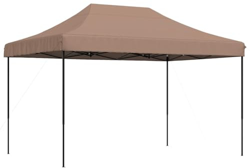 vidaXL Party-Zelt Braun 279 x 410 x 315 cm Oxford-Stoff, Garten und Terrasse, Veranstaltungszelt, tragbares Outdoor-Vordach, UV-beständiges Zelt, schneller Aufbau, windresistentes Zelt