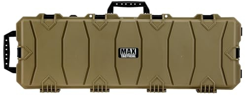 MAX Tactical Hard-Case Waffenkoffer Large – Wasserdichter & extra Stabiler Polymer-Koffer mit Trolley-Funktion, IP67, Pick-&-Pluck Schaumstoff, 6 HD-Verschlüssen & Rollen