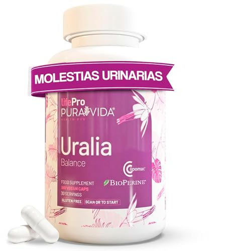 Life Pro Pura Vida Cranberry Uralia 180 Vegancaps - para Cistitis y Tracto Urinario Fórmula Natural con D-Manosa, Arándano Rojo y Vitamina C - Cápsulas Veganas Sin Gluten y Sin Azúcar